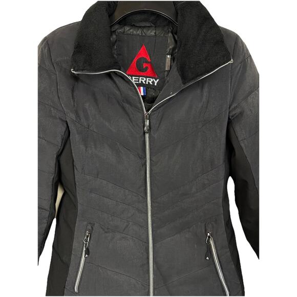 Women's Gerry Puffer Jacket w/o hood Sz S Black Downs & Feather Winter - Picture 2 of 16